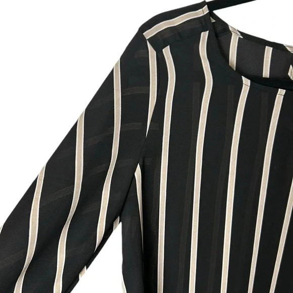 Ricki s Y2K, NWT,Striped black and white blouse.
sheer,elastic cuffs,academia - Picture 2 of 15